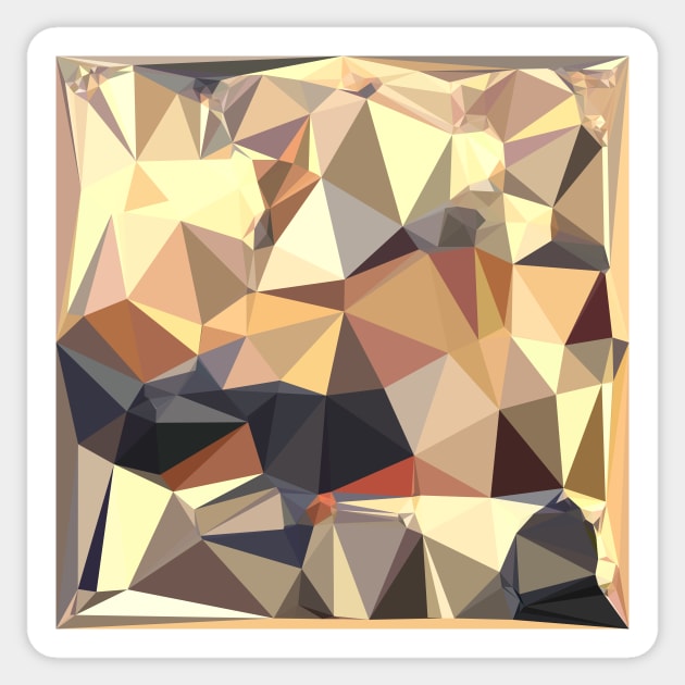 Bisque Gray Abstract Low Polygon Background Sticker by retrovectors